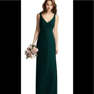 Dessy Group Sleeveless V Back Long Trumpet Gown